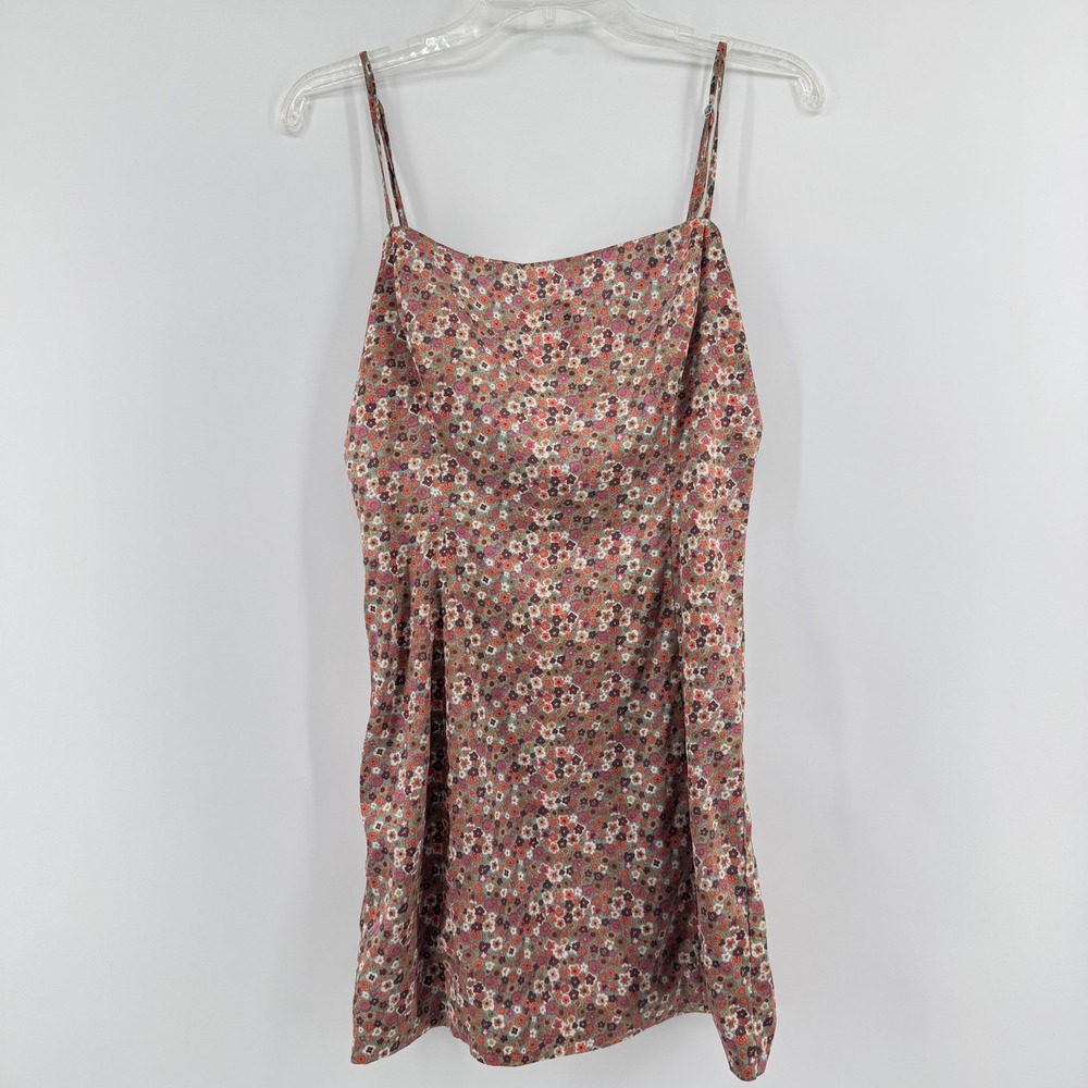 Sunday Best‎ Aritzia Floral Mini Dress Green Pink Brown Ditsy Print Size 8 98847